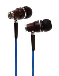Symphonized NRG Premium Wood Earbuds blue Symphonized NRG Premium Wood Earbuds white backgorund