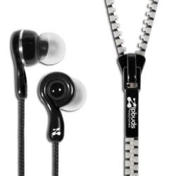 Zipbuds Juiced 2.0 black Zipbuds Juiced 2.0 with zupper white background