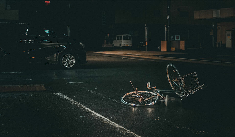 Bicycle accident with car