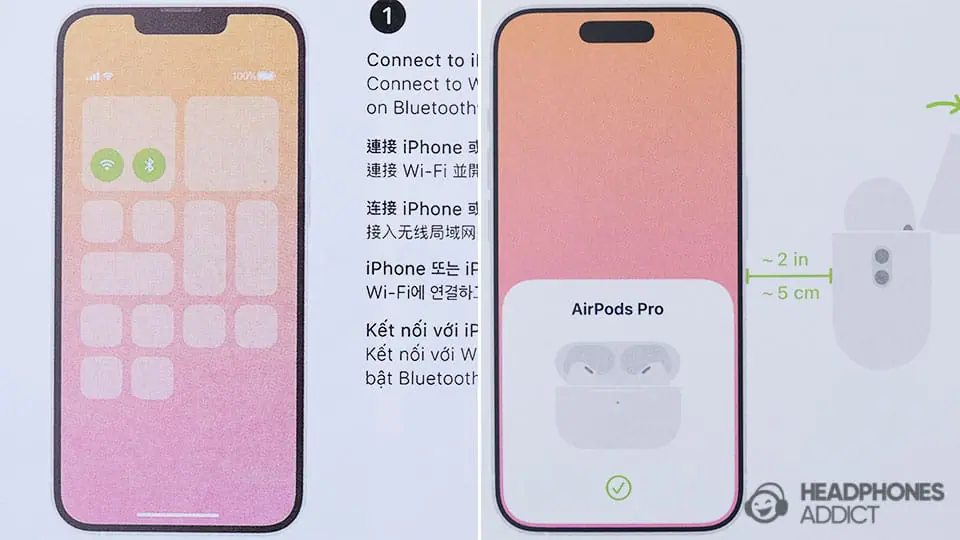 Apple AirPods Pro 2 booklet comparison iphone