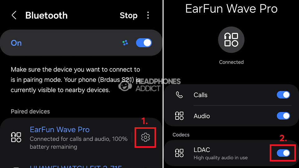 EarFun Wave Pro enable LDAC