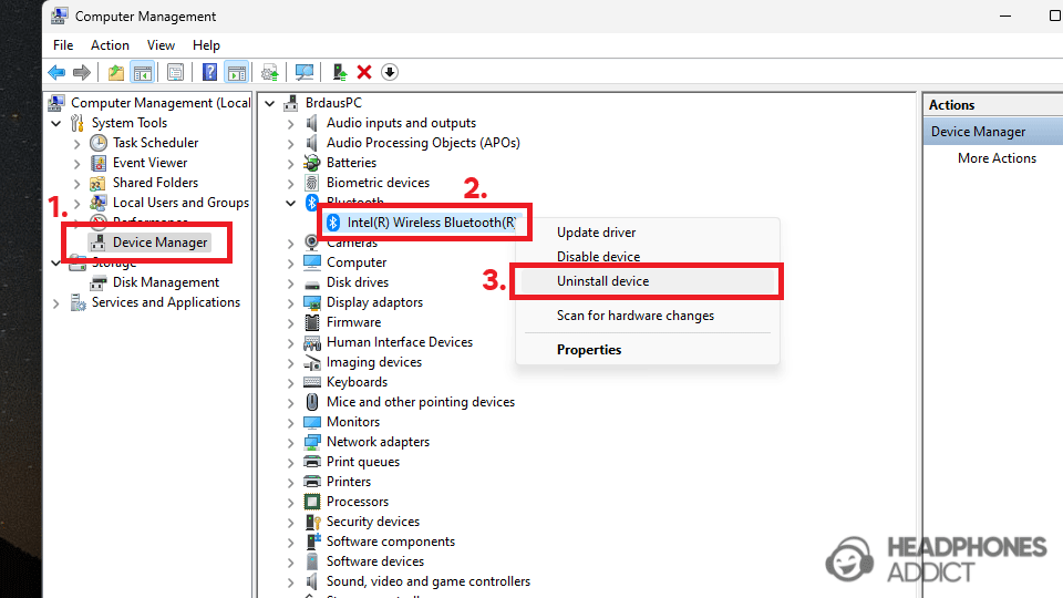 Windows 11 find delete Bluetooth drivers